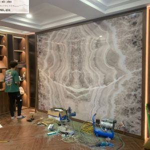 Tranh pvc đối xứng vách ngang