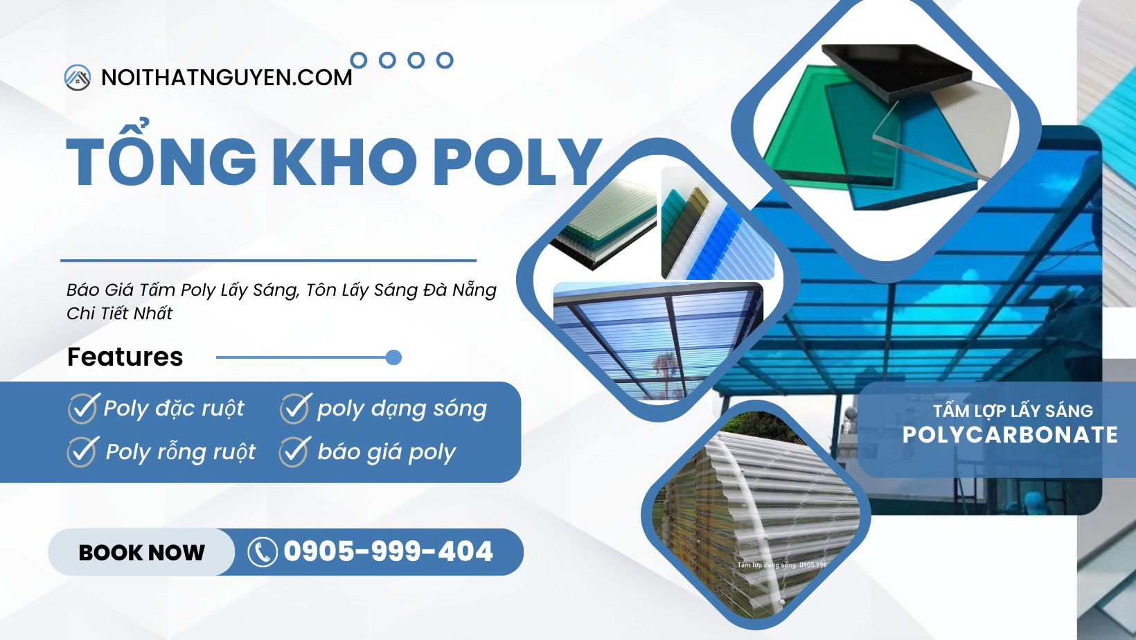 ới chất lượng vượt trội, độ bền cao, khả năng chịu nhiệt và kháng UV tốt, Tấm lợp poly Malaysia là giải pháp lý tưởng cho các mái hiên, mái che