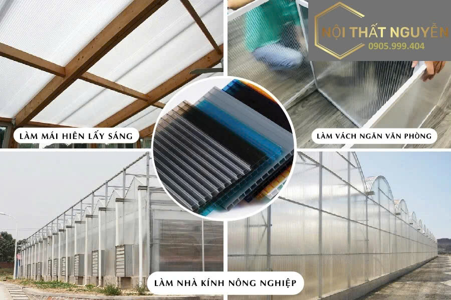 Nếu bạn đang tìm một vật liệu vừa bền, vừa thẩm mỹ để làm mái che sân vườn, mái hiên hoặc giếng trời, thì Tấm Poly Màu Xanh 8–10mm chính là giải pháp tối ưu