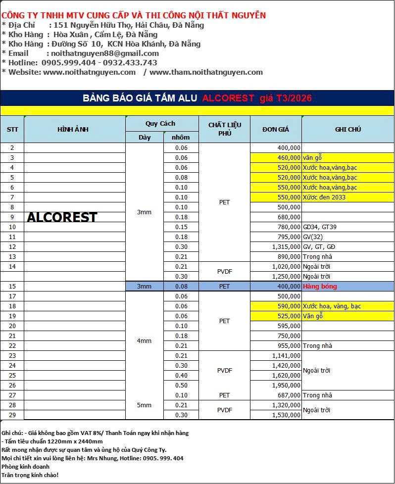 bao-gia-alu-alcorest-tai-da-nang