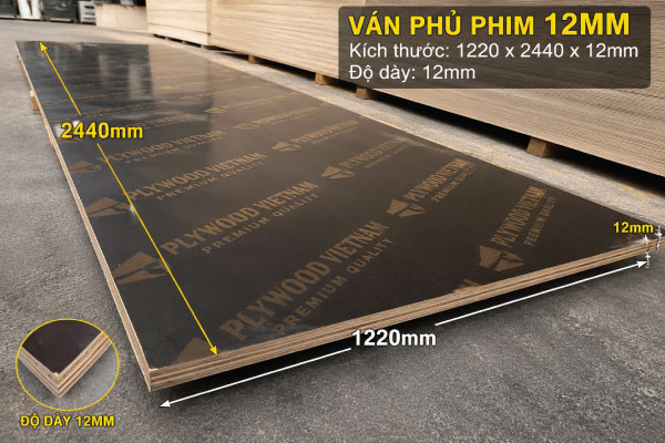 Ván phủ phim 12mm